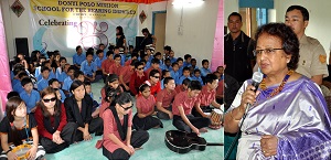 The First Lady of the State, Smt Rita Rajkhowa speeches at Donyi Polo Mission School for the Hearing and Visually impaired at Itanagar on 29th March�2016.